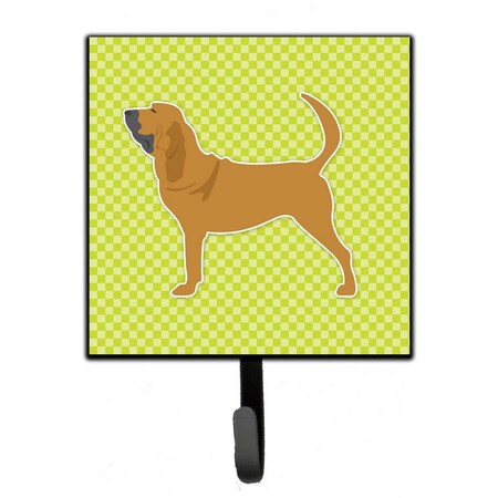 Carolines Treasures Bloodhound Checkerboard Green Leash or Key Holder BB3784SH4